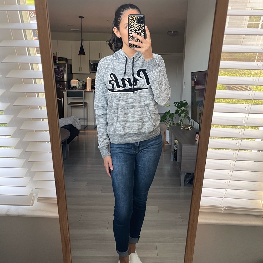 PINK Grey Hoodie